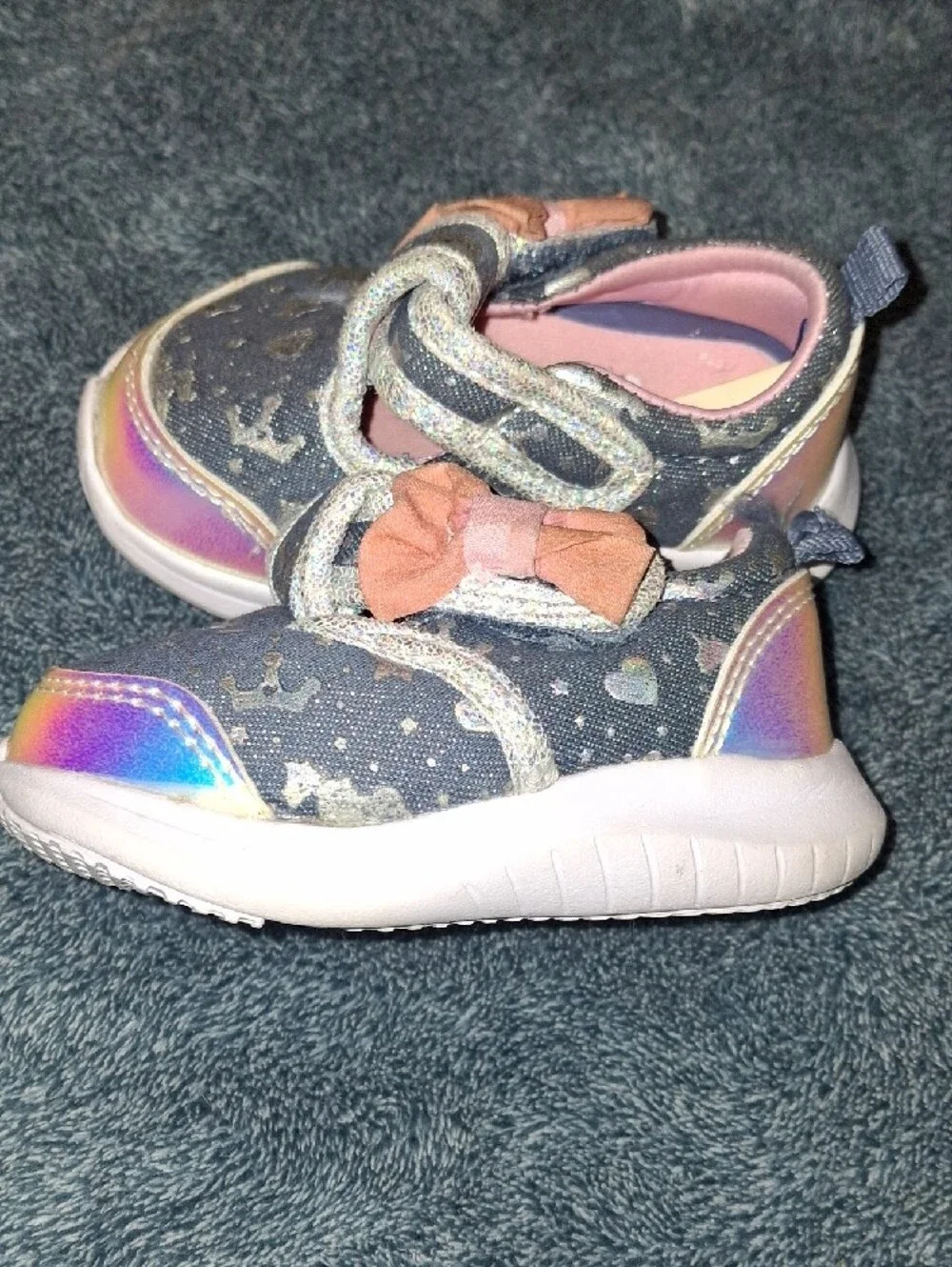 Athletic Works Glitter Unicorn Slip-On Sneakers in Gray and Pink